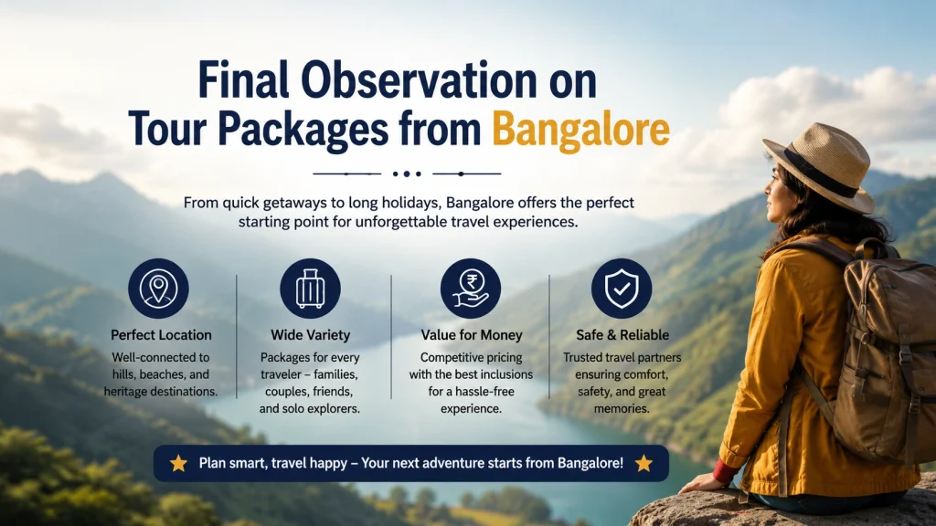 Final Observation on Tour Packages from Bangalore